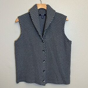 Chaps Gray Sweater Button Vest